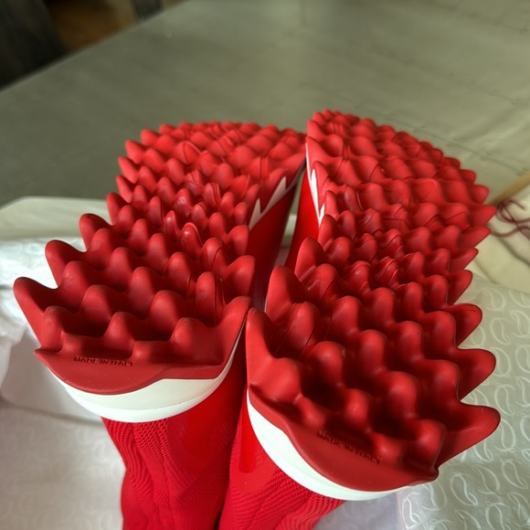 Christian Louboutin sharky sock flat sneaker shark sole red loubi sz 36.5 - Picture 8 of 11